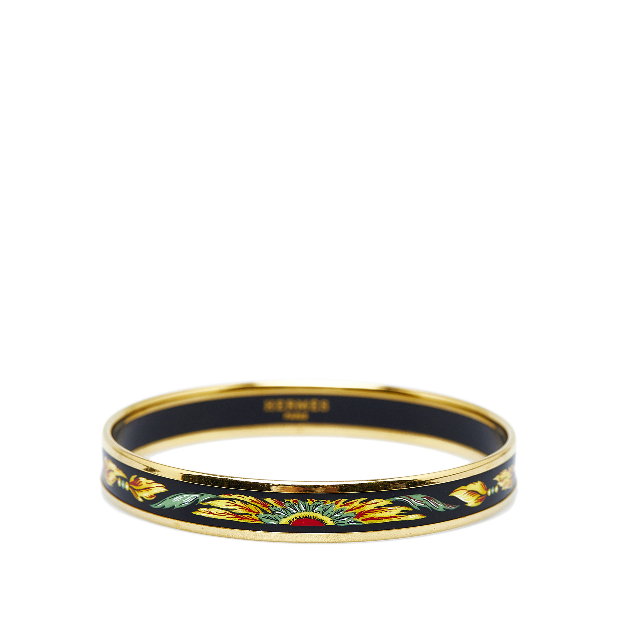 Hermes Narrow Enamel Bangle Costume Bracelet